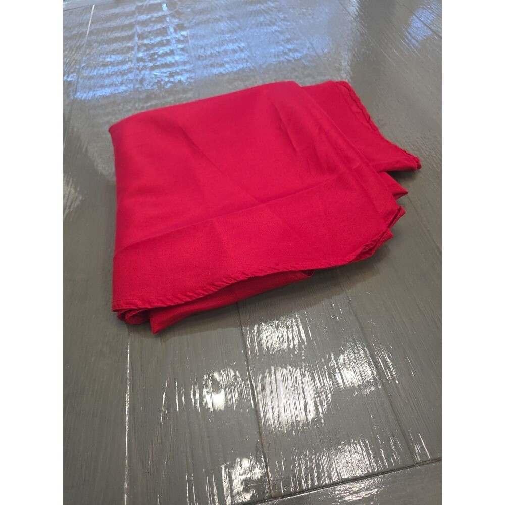 Round Waterproof Tablecloth, Stain Resistant Washable Polyester Red, 90 inch - Picture 4 of 4
